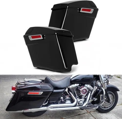 Miniatura 13 de ECOTRIC - Alforjas rígidas extendidas de 5 pulgadas para maletero, compatibles con todos los modelos Harley Davidson Road King Glide Softail Touring