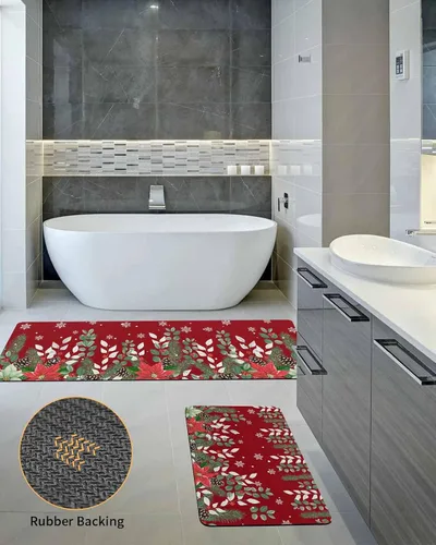 Miniatura 5 de Tapete de baño de Pascua de Navidad para bañera, antideslizante, de secado rápido y absorbente, de tierra de diatomeas, para fregadero de cocina