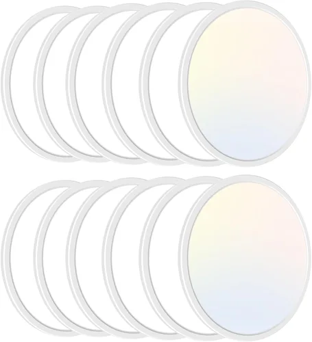 Miniatura 25 de Zemty Paquete de 8 lámparas de techo LED de montaje empotrado de 12 pulgadas, lámpara de techo súper delgada de 28 W 3200 lm, lámpara de techo Negro