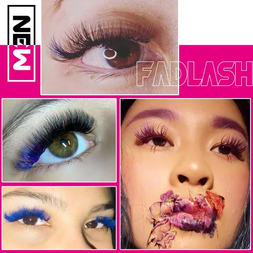 Miniatura 6 de FADLASH - Extensiones de pestañas con volumen, rizo D, bandeja mixta de 15-20mm, color azul, visón, extensiones de pestañas auto aplicables