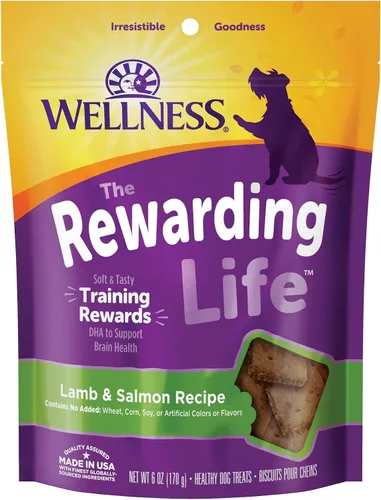 Miniatura 2 de Wellness Paquete de prueba de alimentos y golosinas para perros: comida seca completa de salud, cordero 5 libras y golosinas suaves Rewarding Life