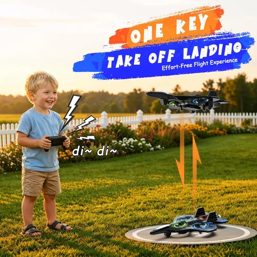Miniatura 7 de Foam Remote Control Airplanes, RC Planes with Light, RC Airplane Fighter Jet for Kids Adults 8-16, 360° Flip, Stunt Roll, Drones for Kids 8-12