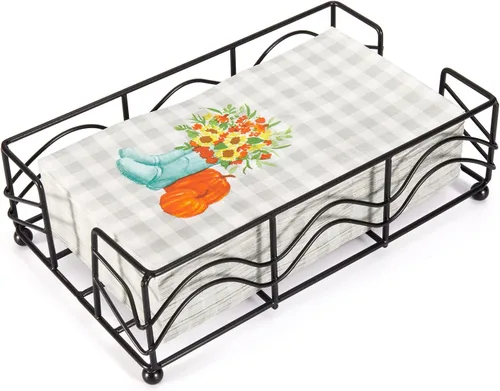 Miniatura 9 de Servilletero plano, elegante servilletero de metal de acero inoxidable para cocina y mesa de comedor, moderno servilletero cuadrado para servilletas