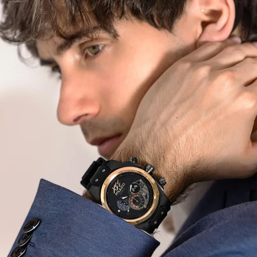 Miniatura 5 de MULCO Relojes para hombre - Evol, caja de acero inoxidable con correa de silicona para muñeca, movimiento multifuncional de cuarzo, pantalla