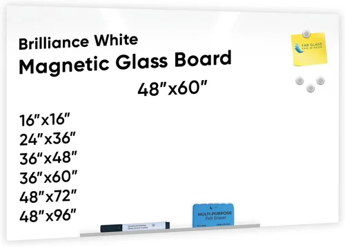 Miniatura 33 de Fab Glass and Mirror - Pizarrón magnético de vidrio con borrador, Negro