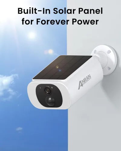 Miniatura 2 de ANRAN Cámaras de seguridad solar 2K inalámbricas para exteriores, cámara de vigilancia WiFi de 2.4 GHz, cámara para exteriores para seguridad