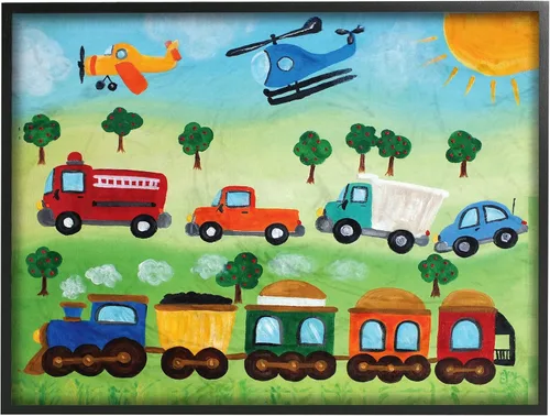 Miniatura 19 de Placa de pared The Kids Room by Stupell Aviones, trenes y automóviles, 16 x 20 pulgadas