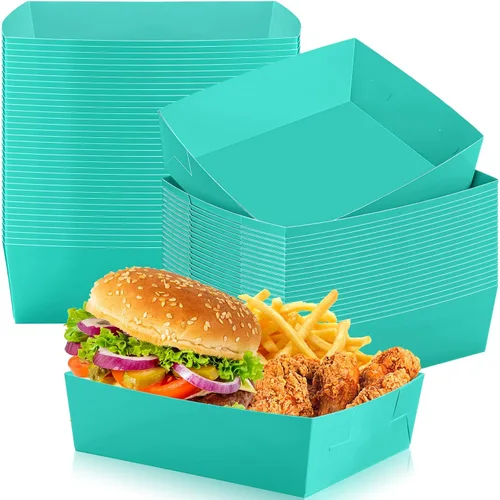 Miniatura 19 de Uiifan 50 bandejas de papel extra grandes de 5 libras desechables para alimentos, barco, nachos, bandejas para servir aperitivos, resistentes a