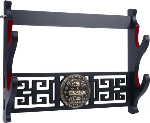Miniatura 11 de Soporte para espada Katana - Soporte de pared acolchado de terciopelo Kirin de 1 nivel, soporte de Katana Samurái, soporte de exhibición de espada