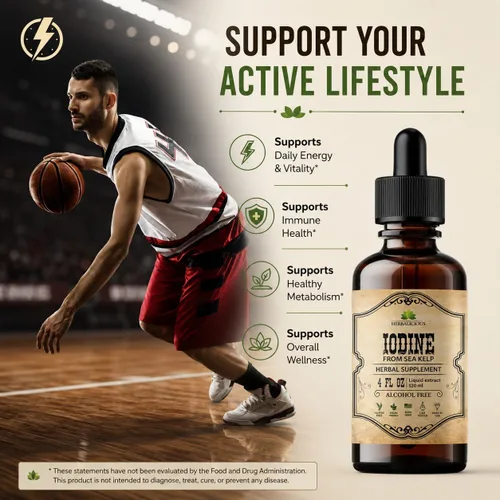 Miniatura 4 de HERBALICIOUS Gotas de yodo – Líquido de yodo natural de algas marinas – Suplemento tiroideo para energía, digestión y apoyo inmunológico – Fórmula