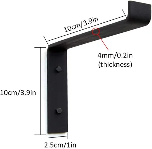 Miniatura 2 de Soporte para estante de hierro forjado, soporte para estante flotante, soporte de pared para estantería, soporte para estante de almacenamiento