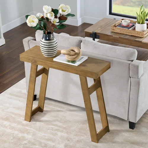 Miniatura 10 de Alaterre Furniture Lawas - Mesa consola de madera maciza – Mesa de entrada moderna de 56 pulgadas – Muebles de sala de estar de fácil montaje