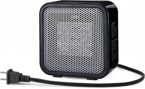 Miniatura 7 de Amazon Basics Calentador de espacio de cerámica, mini calentador para escritorio de oficina, calentador portátil de tienda de campaña