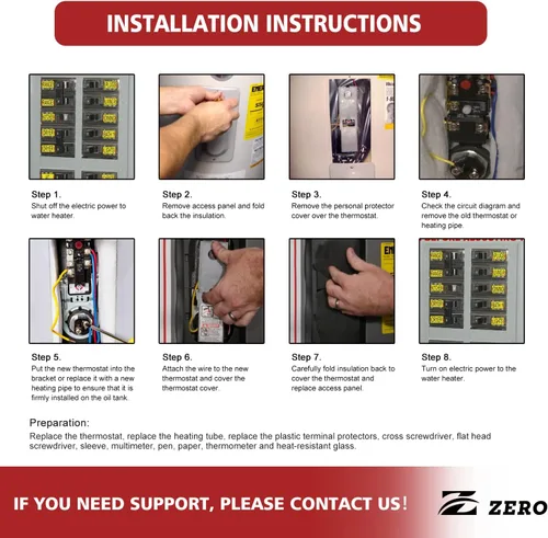 Miniatura 5 de Zero EWH-01 Termostato de Calentador de Agua Eléctrico Kit de Ajuste Paquete de Reparación de Fontanero
