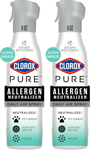 Miniatura 17 de Clorox Pure Neutralizador de alérgenos en aerosol diario, brisa limpia, 8 onzas