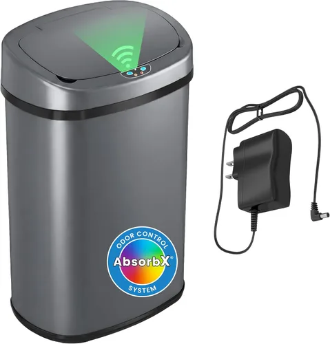 Miniatura 12 de iTouchless - Cubo de basura con sensor de 91 l / 24 galones 2.0 para cocina con tapa, recipiente de reciclaje automático sin contacto de acero Plata