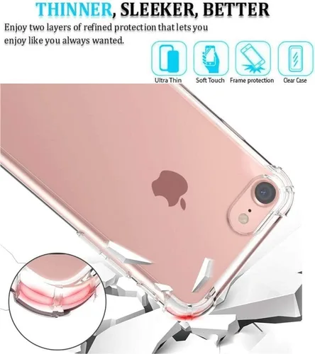 Miniatura 6 de Funda compatible con iPhone SE 2nd 2020 / iPhone SE 3 2022, protector de pantalla delgado, absorción de golpes, esquinas reforzadas, silicona TPU