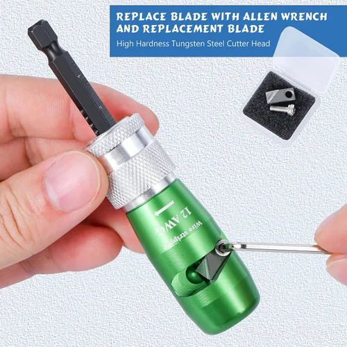 Miniatura 6 de Pelacables para taladro, herramienta eléctrica estándar de EE. UU. para taladro, pelacables para 6/8/10/12/14 AWG, juego de herramientas de pelado