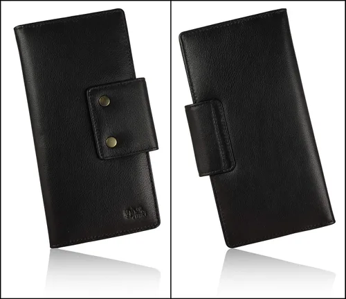 Miniatura 6 de Mou Meraki - Cartera larga de piel auténtica con bloqueo RFID, plegable vintage para hombre