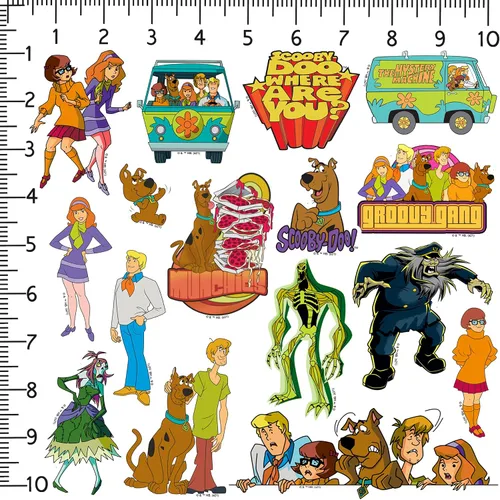 Miniatura 2 de Scooby-Doo - Paquete de calcomanías – 100 unidades troqueladas grandes de vinilo de lujo para laptop, botella de agua, álbumes de recortes, tableta