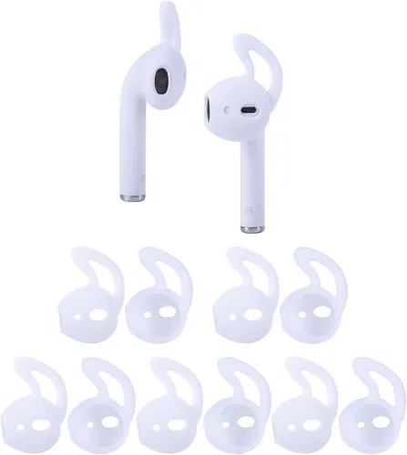 Miniatura 13 de 5 pares de almohadillas de silicona compatibles con AirPods 1 y 2, almohadillas antideslizantes y anticaídas de silicona suave para auriculares