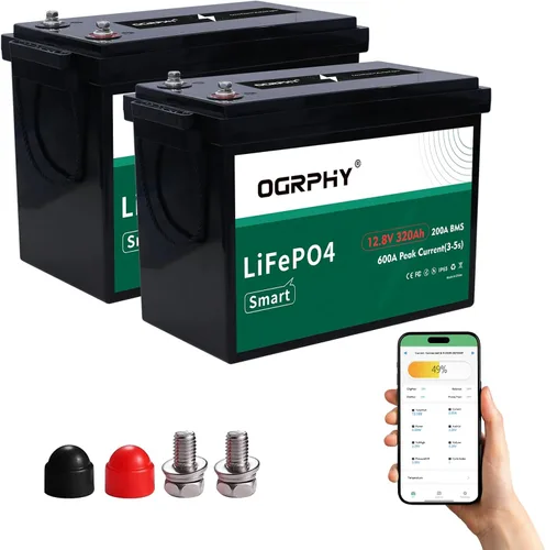 Miniatura 8 de OGRPHY Batería de 12V 100Ah LiFePO4, batería de litio de celdas de grado A de 1280Wh con BMS de 100A, hasta 5000+ ciclos profundos para RV, motor