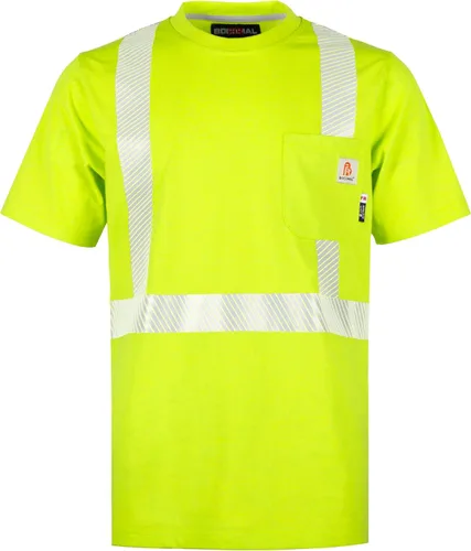 Miniatura 13 de BOCOMAL FR Tee Shirts High Visibility/Hi Vis Flame Resistant/Fire Retardant Shirt 7oz Reflective Hombres Seguridad Camisas Camiseta azul real/Hi Vis