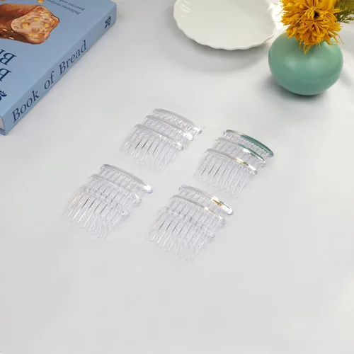 Miniatura 7 de 12 peines laterales de plástico transparente para el cabello, accesorios elegantes y ligeros para peine de dientes