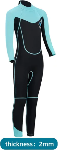 Miniatura 8 de Kid Wetsuit Neoprene Boys Girls 3mm Full Wet Suit, 2mm Shorty Toddles Thermal Swimsuit, Children Back Zipper Cold Water Warmth for Swimming Kayaking