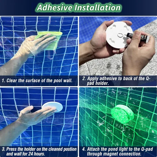 Miniatura 3 de Qoolife - Luces para piscina recargables sumergibles con mando a distancia, impermeables, carga subacuática, operadas por batería, controladas, 25