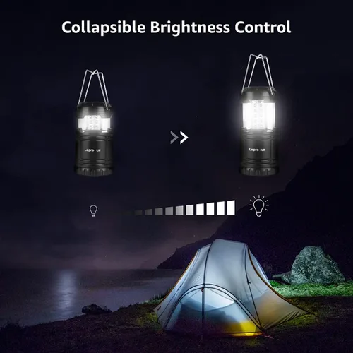 Miniatura 3 de Lepro Faroles LED para campamento con pilas, plegables, resistentes al agua IPX4, luces portátiles para exteriores, para emergencias, huracanes