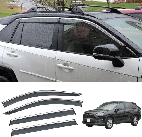 Miniatura 26 de Compatible con Toyota Camry 2018-2024 L LE SE XLE XSE Hybrid Cinta Adhesiva en Policarbonato Protectores de Lluvia Viseras de Ventana Deflector