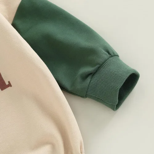 Miniatura 4 de Lamuusaa Traje de Acción de Gracias para bebé recién nacido, sudadera con bloques de color, ropa de otoño
