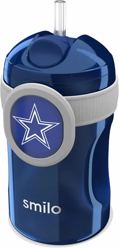 Miniatura 20 de Smilo Vaso con popote de Arizona Cardinals con licencia oficial de la NFL, para bebés y niños pequeños, con popote de silicona ponderado y capacidad