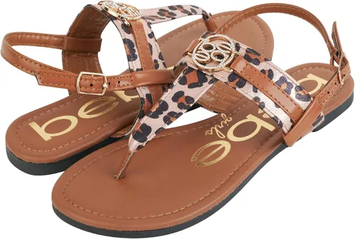 Miniatura 4 de bebe Sandalias para niñas Sandalias de piel sintética de leopardo con correas en el talón (niño pequeñoniño grande), Oro, 0 Little Kid