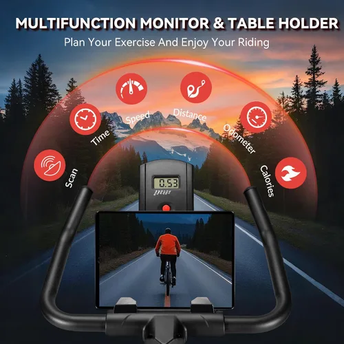 Miniatura 7 de Exercise Bike, Wenoker Magnetic Resistance Stationary Bike for Home App Sync Indoor Bike with 350lbs Weight Capacity, Tablet Holder and Fitness