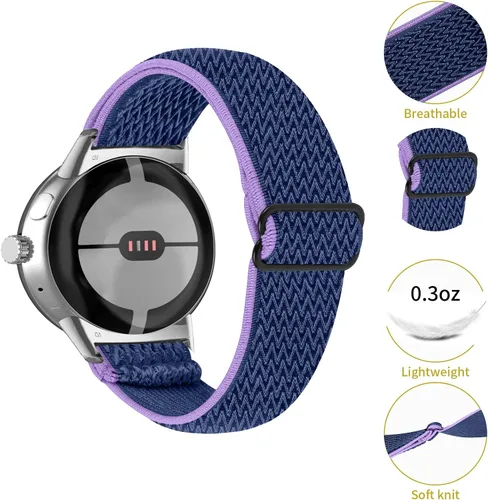 Miniatura 5 de FitTurn Compatible con Google Pixel Watch 3 de 1.614 pulgadas/Pixel Watch 2/Pixel Watch Correa elástica ajustable de tela de nailon de repuesto