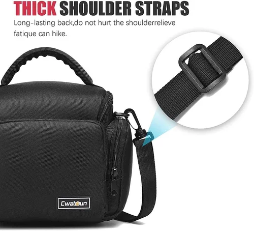 Miniatura 7 de Cwatcun Funda cruzada de un solo hombro para cámara compacta compatible con cámaras y lentes sin espejo Canon Nikon Sony SLR DSLR sin espejo