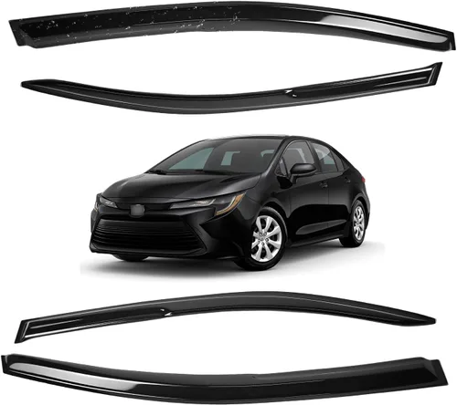 Miniatura 100 de Viseras para ventanas para Mazda 3 Sedán 4 puertas 2004 2005 2006 2007 2008 2009 estilo JDM Mugen, deflector de viento, protector solar y de lluvia