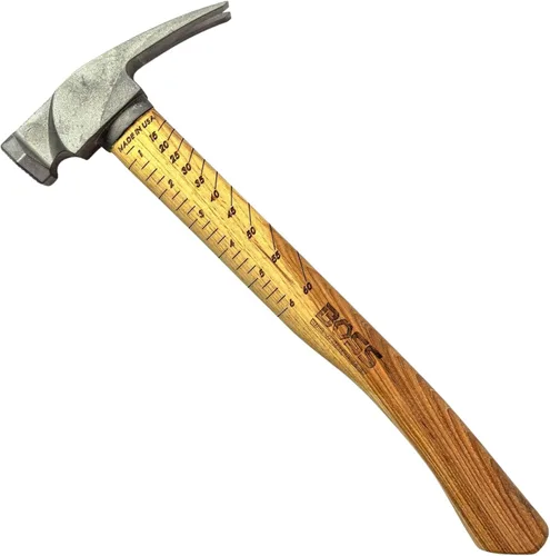Miniatura 10 de Boss Hammer Martillo de titanio Ti64 de grado de construcción de 12 onzas – Mango de nogal Tennessee – Cuadrado de encuadre, diseño de garra