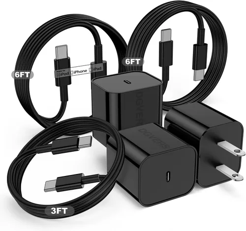 Miniatura 14 de Cargador rápido para iPhone 17 16 15, cable de carga rápida, 6+10 pies USBC a USBC y bloque tipo C de 20W para iPhone 17 Air, 16e, 17 16 15