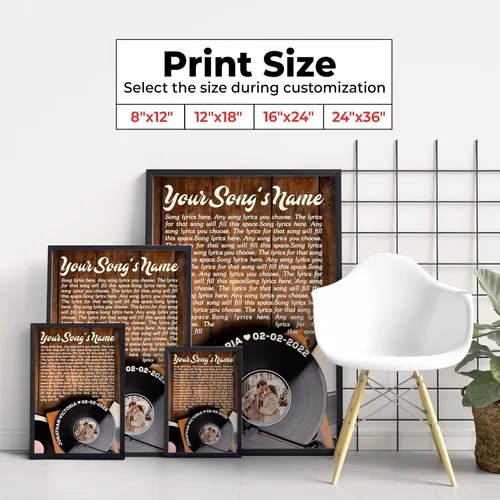 Miniatura 7 de H-DEWALL Póster personalizado de letras de canciones, regalos de cumpleaños para esposo para dormitorio, discos de vinilo, fotos, regalos para él