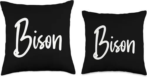 Miniatura 3 de Minimalist School Spirit Gear Bison-Inky Brush Script - Almohada (16 x 16 pulgadas), multicolor