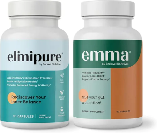 Emma Paquete de limpieza para la salud intestinal y eliminación – Paquete completo de desintoxicación digestiva para hinchazón, metabolismo y apoyo