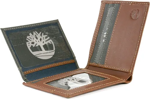 Miniatura 16 de Timberland Cartera de lona de cuero Baseline para hombre con bolsillo abatible adjunto