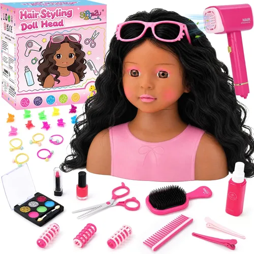 Cabeza de muñeca para peinar el cabello para niños