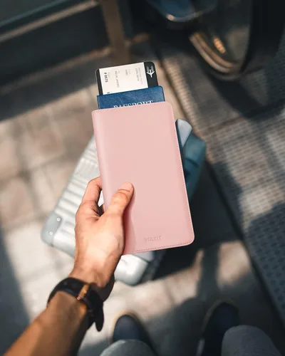 Miniatura 6 de VULKIT Billetera para pasaporte, con bloqueo RFID, cartera de viaje para hombres y mujeres