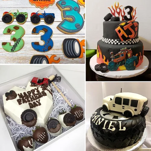 Miniatura 8 de Molde redondo 3D para fondant para neumáticos, moldes de silicona para rueda de camión, 4 piezas, para decoración de pasteles, proceso de azúcar