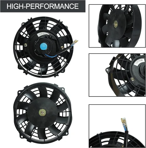 Miniatura 4 de 7 "pulgadas universal delgado ventilador push pull radiador eléctrico refrigeración 12V kit de montaje negro