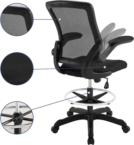 Miniatura 12 de Silla giratoria Modway Veer, Negro